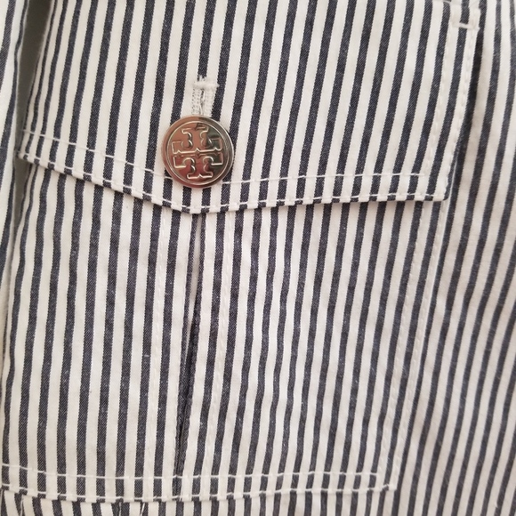 Tory Burch Grey and White Striped Blazer - Picture 5 of 6